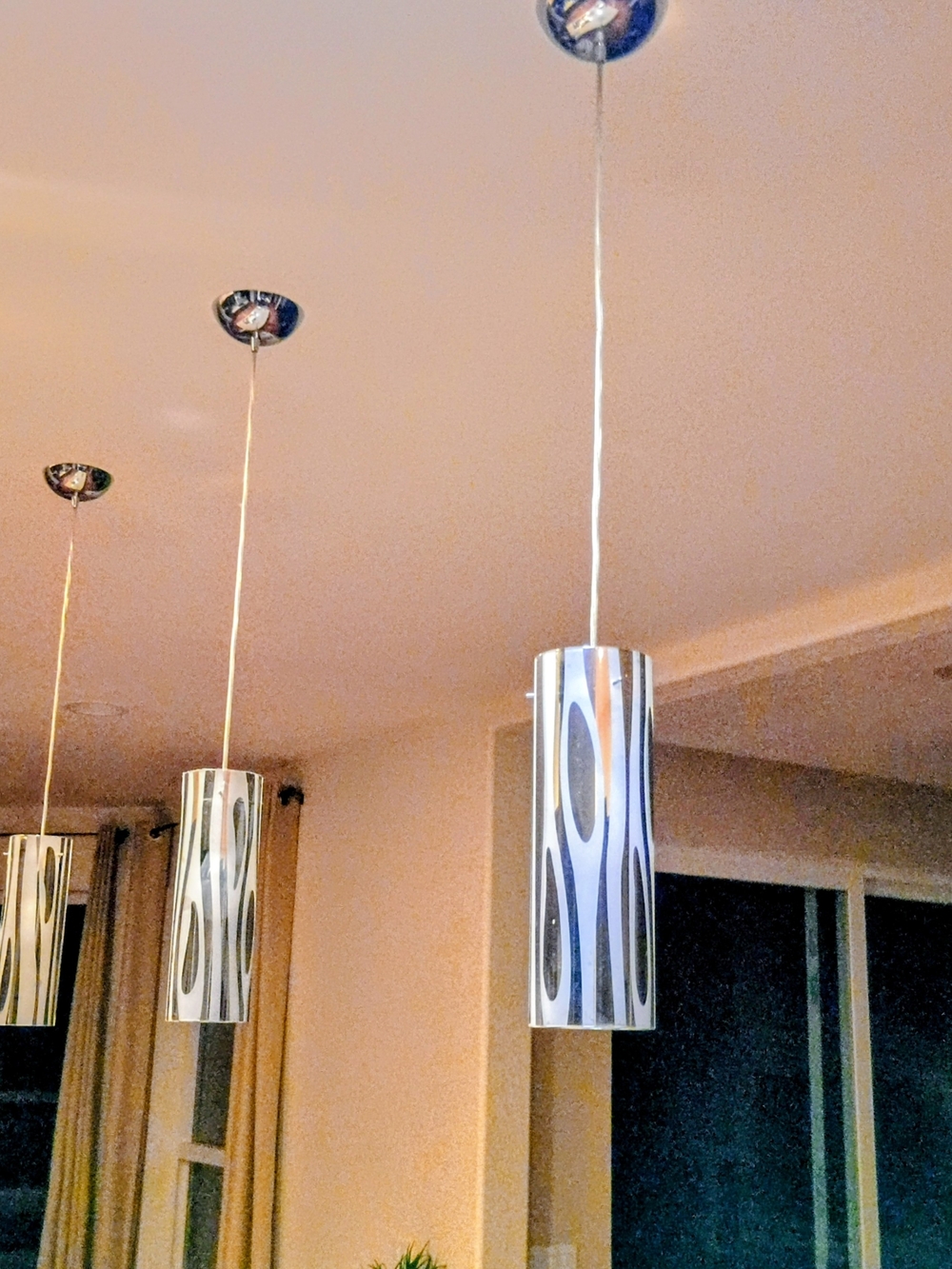 Canarm Cloe Modern Chrome Cylinder Pendant Light Fixtures Set of 3